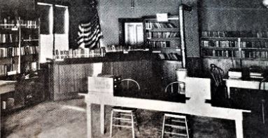 Black and white photo of the old San Juan Island Library